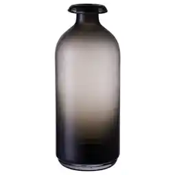 IKEA ÅtgÅng, hoge donkere glazen vaas, ronde vorm, mondgeblazen, minimalistisch design aanbieding