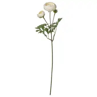IKEA Witte kunstbloemstengel met twee bloemen en groene bladeren, gemaakt van gerecyclede materialen aanbieding