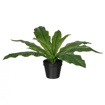 IKEA Zwarte pot kunstmatige groene plant met getextureerde bladeren, realistisch en milieuvriendelijk aanbieding