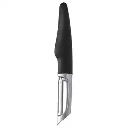 IKEA Een strakke zwarte dunschiller van ikea met een roestvrijstalen mes en ergonomische handgreep aanbieding