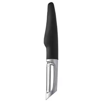 IKEA Een strakke zwarte dunschiller van ikea met een roestvrijstalen mes en ergonomische handgreep aanbieding