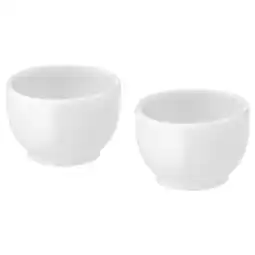 IKEA Twee witte porseleinen kommen, eenvoudig, stapelbaar ontwerp. Ideaal voor dagelijks gebruik aanbieding