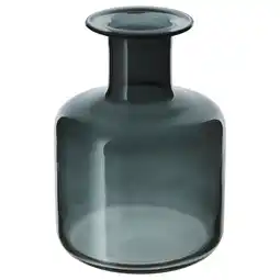 IKEA Donkergroene, ronde glazen vaas met smalle hals aanbieding