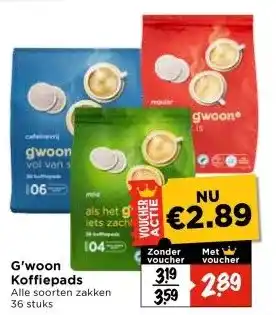 Vomar Voordeelmarkt G'woon Koffiepads aanbieding