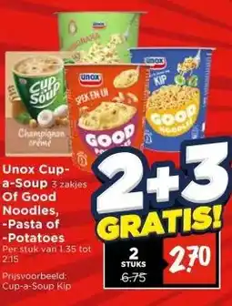 Vomar Voordeelmarkt Unox Cup- a-Soup Of Good Noodles, -Pasta of -Potatoes aanbieding