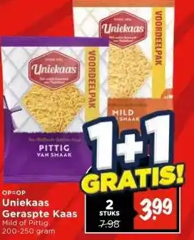 Vomar Voordeelmarkt Uniekaas Geraspte Kaas aanbieding