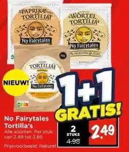 Vomar Voordeelmarkt No Fairytales Tortilla's aanbieding