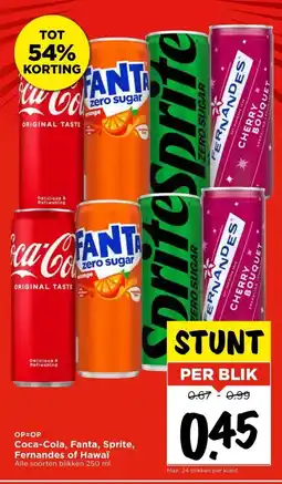 Vomar Voordeelmarkt Coca-Cola, Fanta, Sprite, Fernandes of Hawaï aanbieding