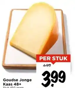 Vomar Voordeelmarkt Goudse Jonge Kaas 48+ Stuk 450 gram aanbieding