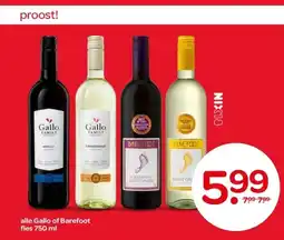 Spar alle Gallo of Barefoot fles aanbieding