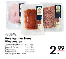 Sligro Vers van het Huys Vleeswaren aanbieding
