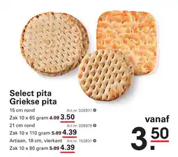 Sligro Select pita Griekse pita aanbieding
