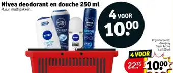 Kruidvat Nivea deodorant en douche 250 ml aanbieding