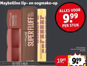 Kruidvat Maybelline lip- en oogmake-up aanbieding
