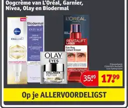 Kruidvat Oogcrème van L'Oréal, Garnier, Nivea, Olay en Biodermal aanbieding
