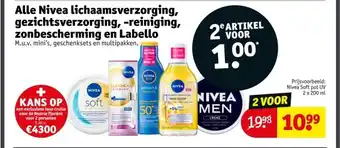 Kruidvat Alle Nivea lichaamsverzorging, gezichtsverzorging, reiniging, zonbescherming en Labello aanbieding