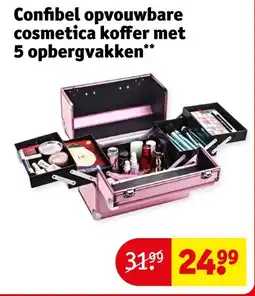 Kruidvat Confibel opvouwbare cosmetica koffer met 5 opbergvakken aanbieding
