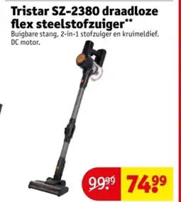 Kruidvat Tristar SZ-2380 draadloze flex steelstofzuiger aanbieding