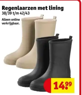 Kruidvat Regenlaarzen met lining aanbieding