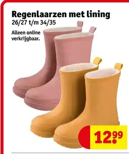 Kruidvat Regenlaarzen met lining aanbieding