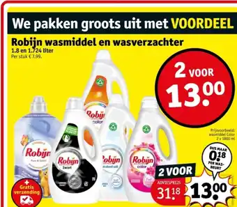 Kruidvat Robijn wasmiddel en wasverzachter aanbieding
