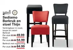 Sligro Sediamo Barkruk en stoel Thijn aanbieding