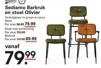 Sligro Sediamo Barkruk en stoel Olivier aanbieding