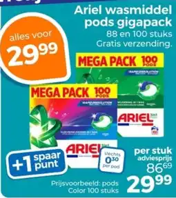 Trekpleister Ariel Wasmiddel Pods Gigapack aanbieding