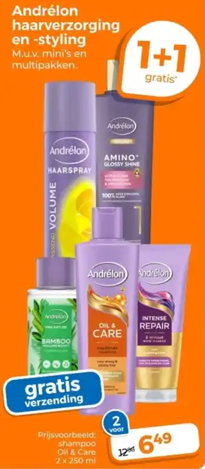 Trekpleister Andrélon haarverzorging en styling aanbieding