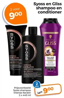 Trekpleister Syoss en Gliss shampoo en conditioner aanbieding