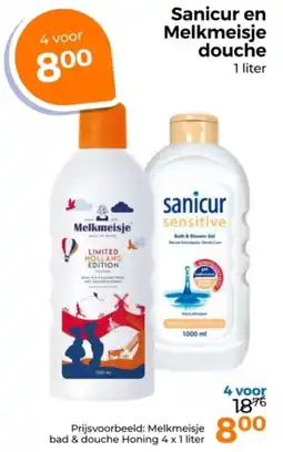 Trekpleister Sanicur en Melkmeisje douche aanbieding