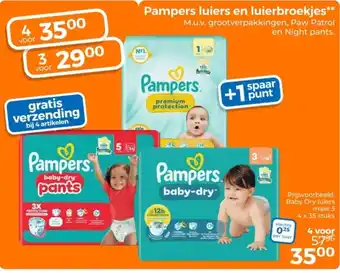 Trekpleister Pampers luiers en luierbroekjes aanbieding