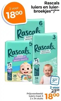 Trekpleister Rascals Luiers en Luierbroekjes aanbieding