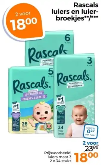 Trekpleister Rascals Luiers en Luierbroekjes aanbieding