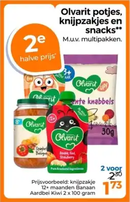 Trekpleister Olvarit potjes, knijpzakjes en snacks aanbieding