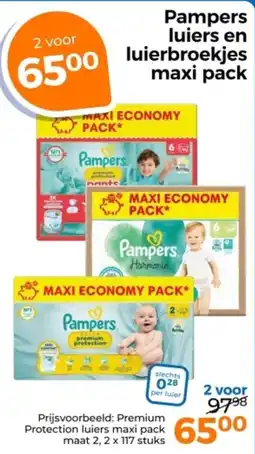 Trekpleister Pampers Luiers Luierbroekjes Maxi Pack aanbieding