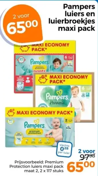 Trekpleister Pampers Luiers Luierbroekjes Maxi Pack aanbieding
