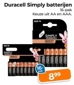 Trekpleister Duracell Simply batterijen aanbieding