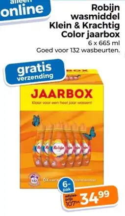 Trekpleister Robijn wasmiddel Klein & Krachtig Color jaarbox aanbieding
