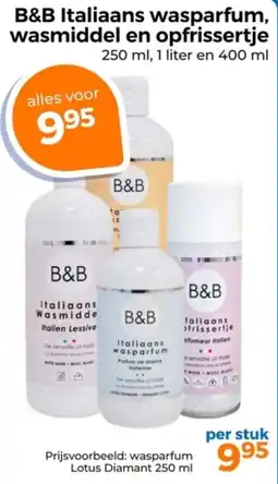 Trekpleister B&B Italiaans wasparfum, wasmiddel en opfrissertje aanbieding