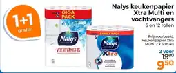 Trekpleister Nalys keukenpapier Xtra Multi en vochtvangers aanbieding