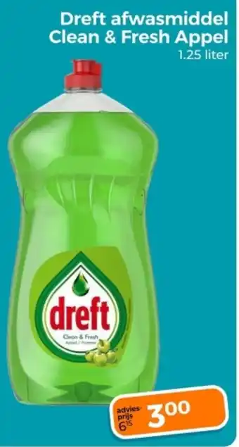 Trekpleister Dreft afwasmiddel Clean & Fresh Appel aanbieding