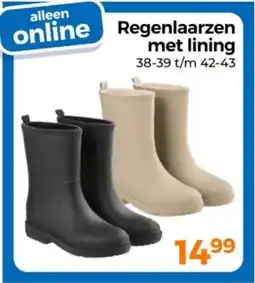 Trekpleister Regenlaarzen met lining aanbieding