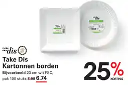 Sligro Take Dis Kartonnen borden aanbieding
