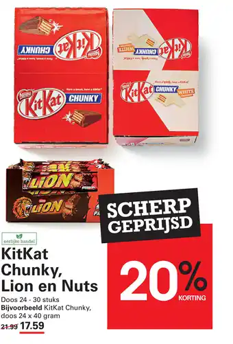 Sligro KitKat Chunky, Lion en Nuts aanbieding