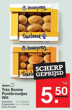Sligro Très Bonne Puntbroodjes Wit aanbieding