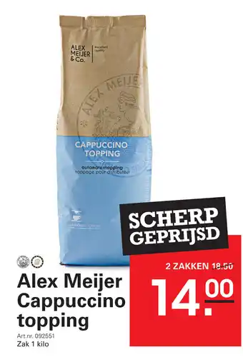 Sligro Alex Meijer Cappuccino topping aanbieding