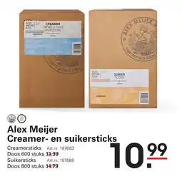 Sligro Alex Meijer Creamer en suikersticks aanbieding
