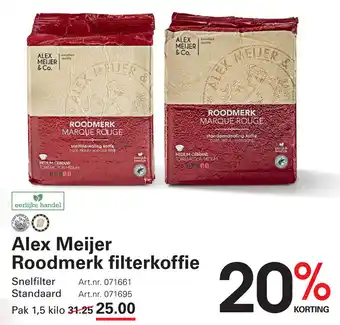Sligro Alex Meijer Roodmerk filterkoffie aanbieding