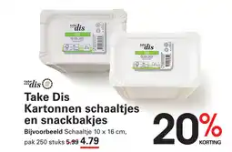 Sligro Take Dis Kartonnen schaaltjes en snackbakjes aanbieding